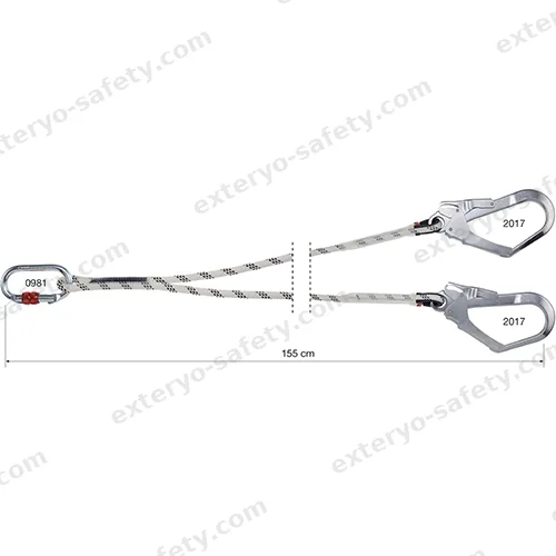 ROPE LANYARD DOUBLE 155 cm + 0981 + 2x2017, Cordino C.A.M.P.