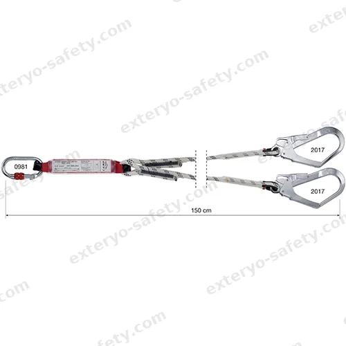 5040201 - SHOCK ABSORBER LIMITED ROPE DOUBLE 150 cm + 0981 + 2x2017, Assorbitore di energia C.A.M.P.