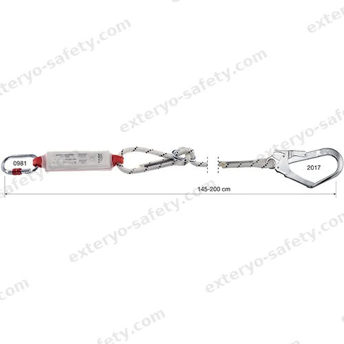 5130102 - SHOCK ABSORBER ROPE ADJUSTABLE SINGLE 145-200 cm + 0981 + 2017, Assorbitore di energia C.A.M.P.