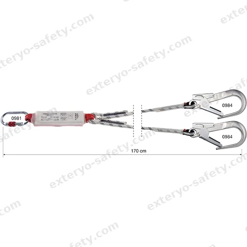 5030202 - SHOCK ABSORBER ROPE DOUBLE 170 cm + 0981 + 2x0984, Assorbitore di energia C.A.M.P.