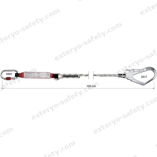 5040101 - SHOCK ABSORBER LIMITED ROPE SINGLE 150 cm + 0981 + 2017, Assorbitore di energia C.A.M.P.