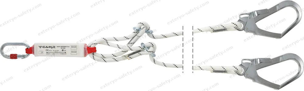 5130201 - SHOCK ABSORBER ROPE ADJUSTABLE DOUBLE 145-200 cm + 0981 + 2x2017, Assorbitore di energia C.A.M.P.
