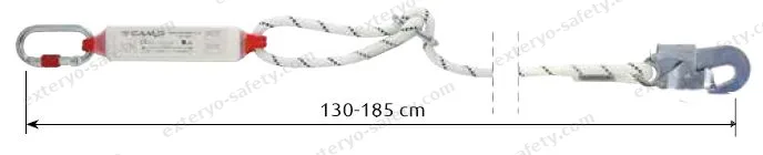 5130109 - SHOCK ABSORBER ROPE ADJUSTABLE SINGLE + 0981 + 0986 130-185 cm, Assorbitore di energia C.A.M.P.