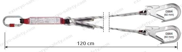 5040210 - SHOCK ABSORBER LIMITED ROPE DOUBLE + 0981 + 2x0984 120 cm, Assorbitore di energia C.A.M.P.