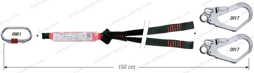 6040202 - SHOCK ABSORBER LIMITED WEBBING DOUBLE + 0981 + 2x2017 150 cm, Assorbitore di energia C.A.M.P.