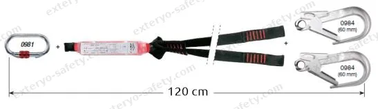 6040204 - SHOCK ABSORBER LIMITED WEBBING DOUBLE + 0981 + 2x0984 100 cm, Assorbitore di energia C.A.M.P.