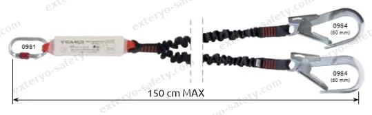 7030211 - SHOCK ABSORBER REWIND DOUBLE + 0981 + 2x0984 150 cm, Assorbitore di energia C.A.M.P.