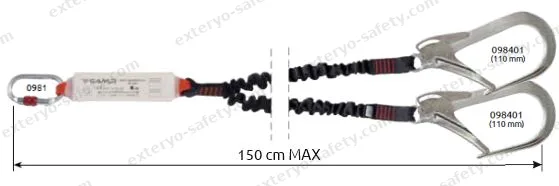 7030212 - SHOCK ABSORBER REWIND DOUBLE + 0981 + 2x098401 150 cm, Assorbitore di energia C.A.M.P.