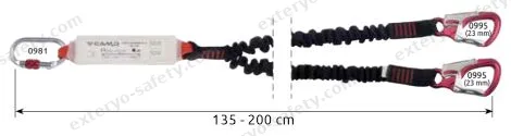 7030213 - SHOCK ABSORBER REWIND DOUBLE + 0981 + 2x0995 135-200 cm, Assorbitore di energia C.A.M.P.