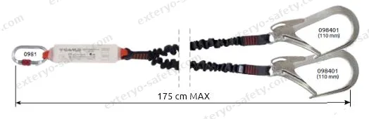 7030216 - SHOCK ABSORBER REWIND DOUBLE + 0981 + 2x098401 175 cm, Assorbitore di energia C.A.M.P.